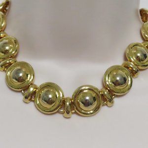 Vintage shiny gold large round link chain choker